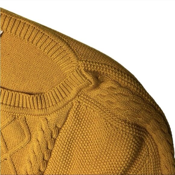 Barbour Stokehold Cable Knit Cotton Crew Neck Sweater Yellow Size 6 - Picture 5 of 11